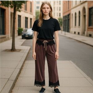 POL brand velvet and lace pants